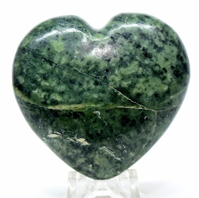 2.3'' 120g Deep Green Nephrite Jade Heart Polished Gemstone Crystal - Afghanistan