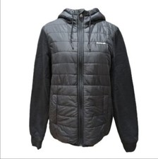 Roots Black Quilted Puffer Full Zip Hood Jacket size S