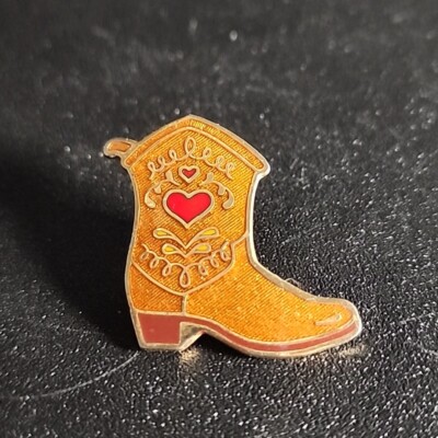 Vintage Hallmark Boot Western Heart Cowboy Cowgirl Tac Back Hat Lapel ...