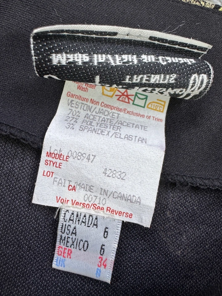 Chaqueta Joseph Ribkoff Mujer 6 Dorado Floral Cremallera Completa Corto Campana Cremallera Brocado Abrigo Foto 4 de 4