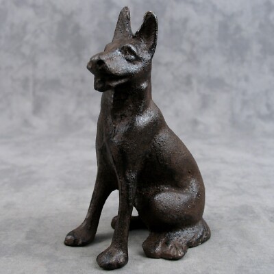 GERMAN SHEPHERD DOG Cast Iron STATUE Great as a Small Doorstop too!