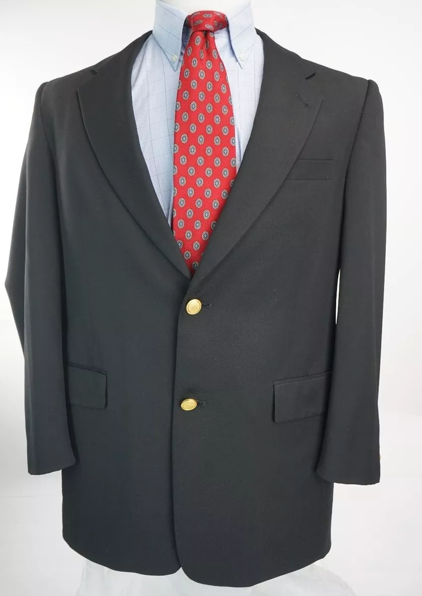 Hart Schaffner Marx Gold Trumpeter 2 Button Black Blazer Sport