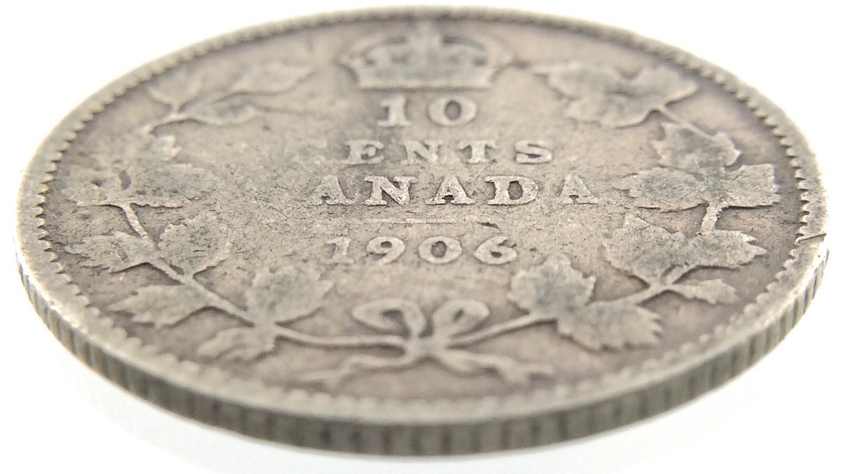 1906 Canada 10 Cents Silver Dime Circulated Edward VII Ten Cents