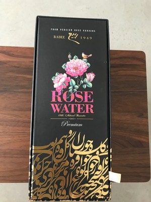 Rabee Premium Rose Wasser Limited Edition 750 ml 24K gold licht