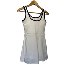 Fabletics White Navy Trim Tennis Dress Athletic Fit XXS Retail: $94 NWT