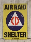 Air Raid Shelter Tin Metal Sign Civilian Defense CD Replica Vintage Rustic Style