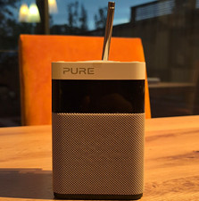 Pure Pop Mini P240 Portable AM/FM Radio Micro USB Headphone Jack White/Black