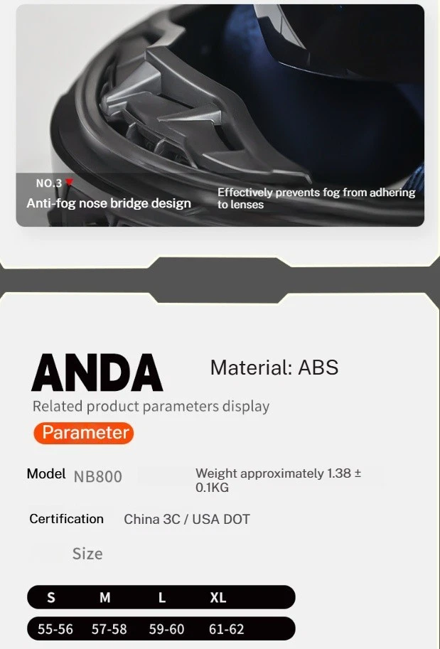 Casco de motocicleta abatible modular certificado por el DOT doble lente casco facial completo para hombres Foto 3 de 4