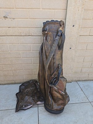 Vintage Wilson Leder Golftasche Made In USA. Mit Regenhaube. Bitte Lesen 