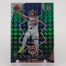 2021-22 Panini Mosaic - Tre Mann #212 Green Mosaic Prizm (RC) - Thunder