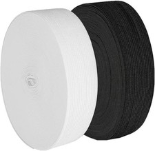 2 Pack 20 Yard 1 Inch Wide Heavy Stretch High Elasticity Sewing Elastic Band Cra
