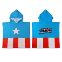 Avengers Poncho Kinder 100X50Cm Kapuze Schnelltrocknend Handtuch Strand Pool