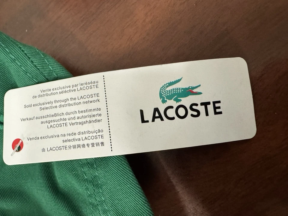 Sombrero Lacoste Gorra Correa Trasera Para Hombre Talla Única Verde Bordado Cocodrilo NUEVO OSFA Papá nuevo con etiquetas Foto 3 de 4