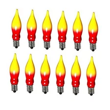  12 Pack Christmas Flame Lights Bulb, Red/Yellow Flame Bulb for Red Orange
