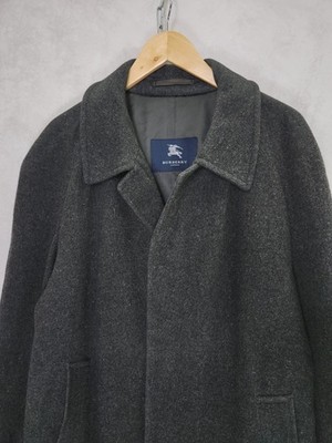 Vintage Burberry london gray wool and camel hair overcoat button