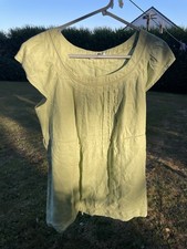 Green linen tunic blouse. TU. Size 12