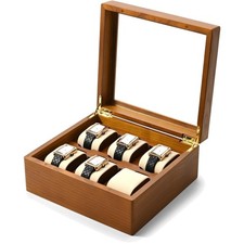 Massivholz Uhrenbox Watch Box Organizer mitDeckel 6 Uhrenaufbewahrung Uhrenko...