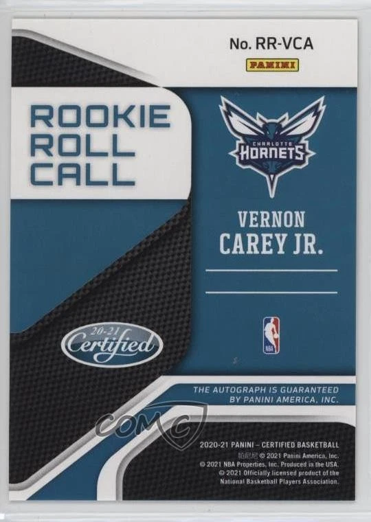2020-21 Certified Rookie Roll Call Gold /10 Vernon Carey Jr #RR-VCA Auto RC - Image 2 of 2