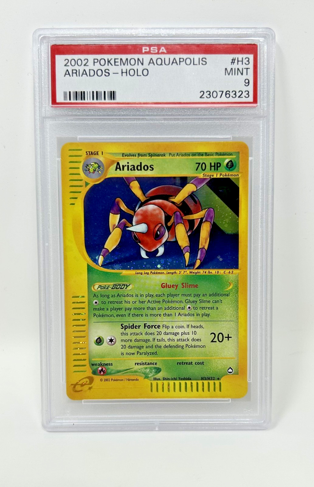 Pokemon Card: Ariados HOLO H3/H32 GRADED PSA 9 Aquapolis Set Rare! MINT
