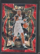 2024-25 Panini Select - Concourse Keldon Johnson #58 Red Cracked Ice Prizm Spurs