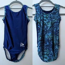 Plum Practicewear Gymnastics Leotard Flip Side Blue Turquoise Size CM