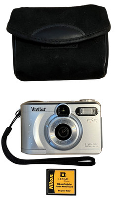 Vivitar ViviCam 3615 2.1MP Digital Camera Tested Working w/ CF Card Case