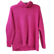 Vince Camuto Women's Pink Turtleneck Pullover Sweater Knit Oversized Small