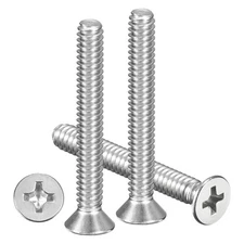 Countersunk Head Bolts #10-24x1-5/8" 50Pcs Stainless Steel for Home Silver