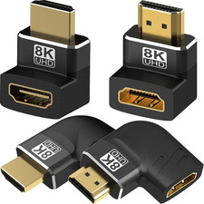 4 Pack 8K HDMI 2.1 Male to Female Adapter Connector up down Left Right Angle