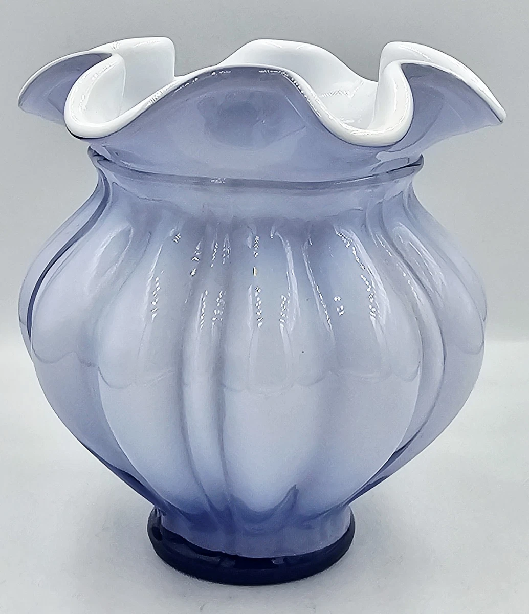 Fenton Blue Melon Vase for sale | eBay