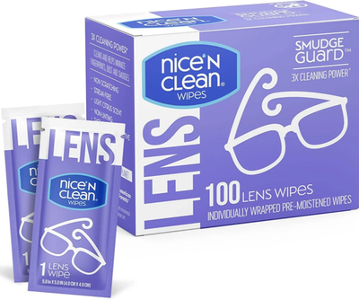 #ad Nice #x27;N Clean Smudgeguard Lens Cleaning Wipes 100 Total Wipes Pre Moistened $4.09