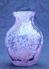 Vintage Speckled Violet Rondo Glass Posy Vase by Caithness - 9cm