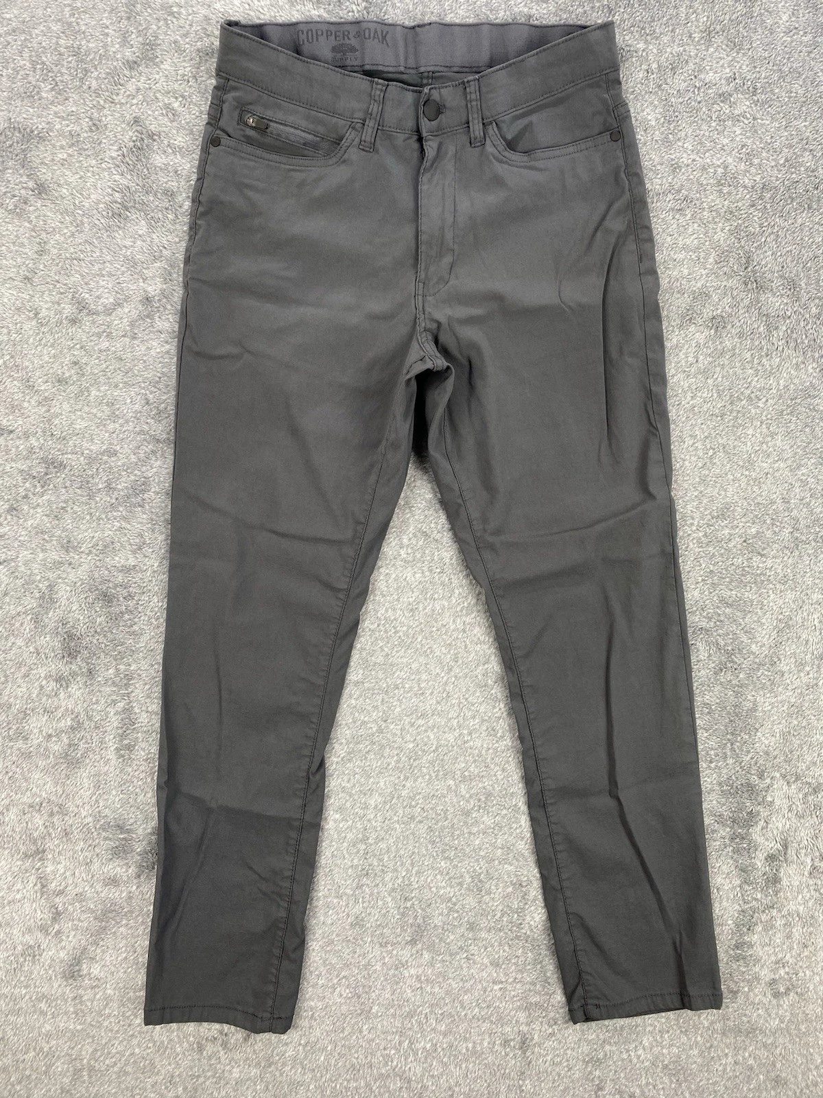 Copper & Oak Pants Mens 30x30 Dark Gray All Day Tec Performance Travel Chinos