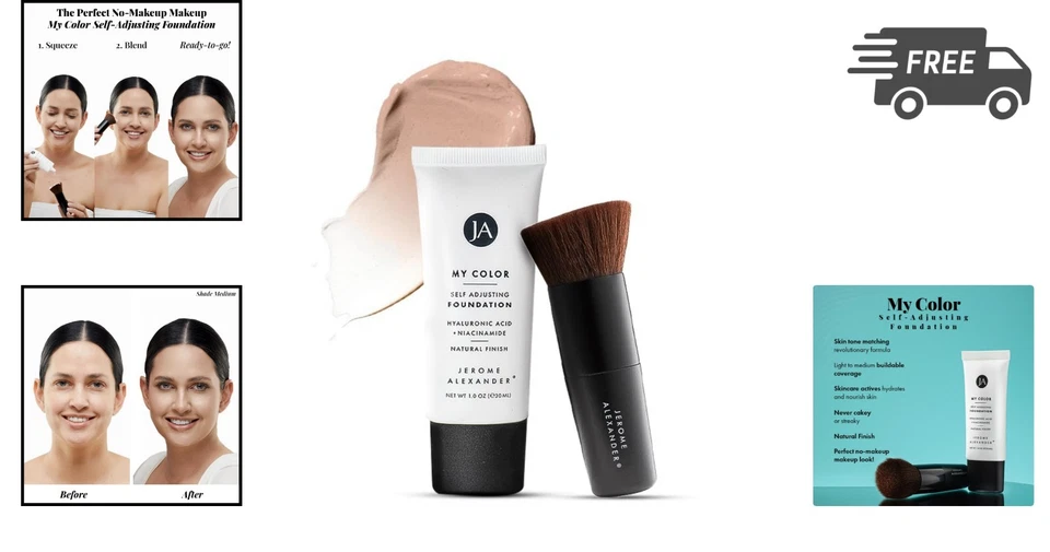 Self-Adjusting Foundation Hydrating Face Makeup Skincare Infused Medium - Image 2 of 4