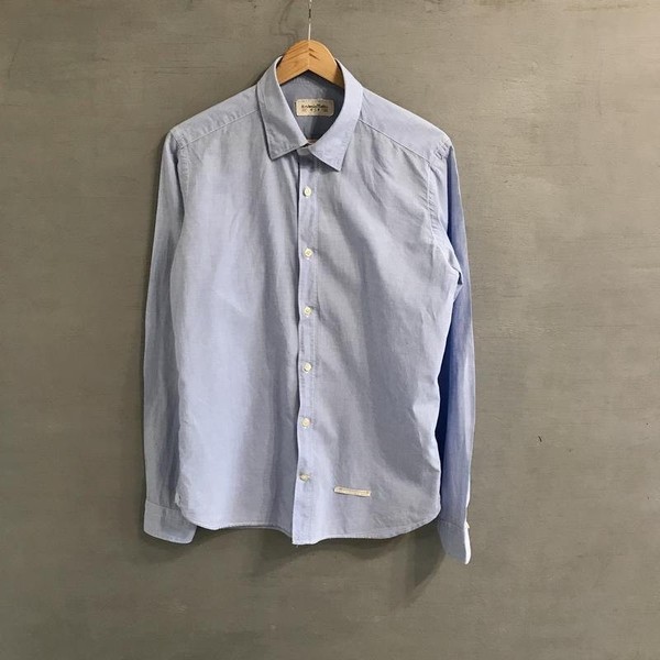 Men Tintoria Mattei 954 Shirt Blue Cotton 38 / M /