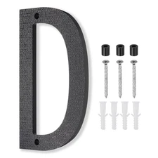 10 Inch House Number, House Address Numbers Sign Large Floating, Black, D