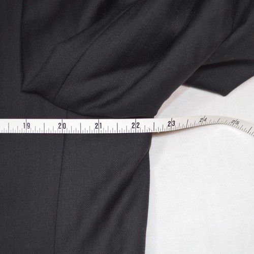 Paul Costelloe Black Wool Herringbone Designer Suit Jacket Blazer Size 44L 112cm - Picture 11 of 14