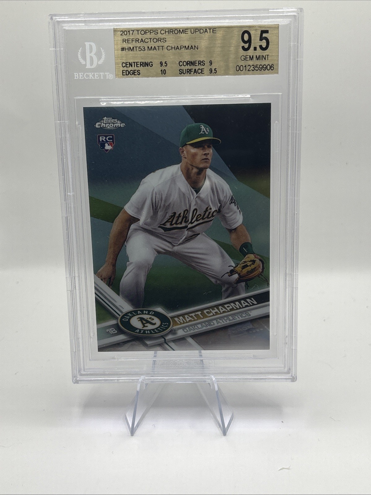2017 Topps Chrome Update - Matt Chapman #HMT53 (RC) Refractor /250 BGS 9.5
