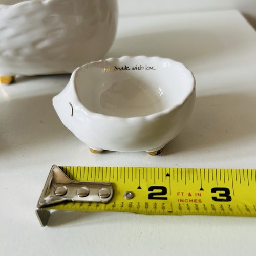 Anthropologie Transpac 3 set Nesting Stackable Hedgehog Ceramic Bowls food safe - Picture 10 of 13
