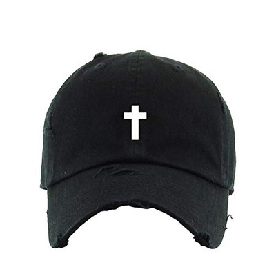 Cross Vintage Baseball Cap Embroidered Cotton Adjustable Distressed Dad Hat