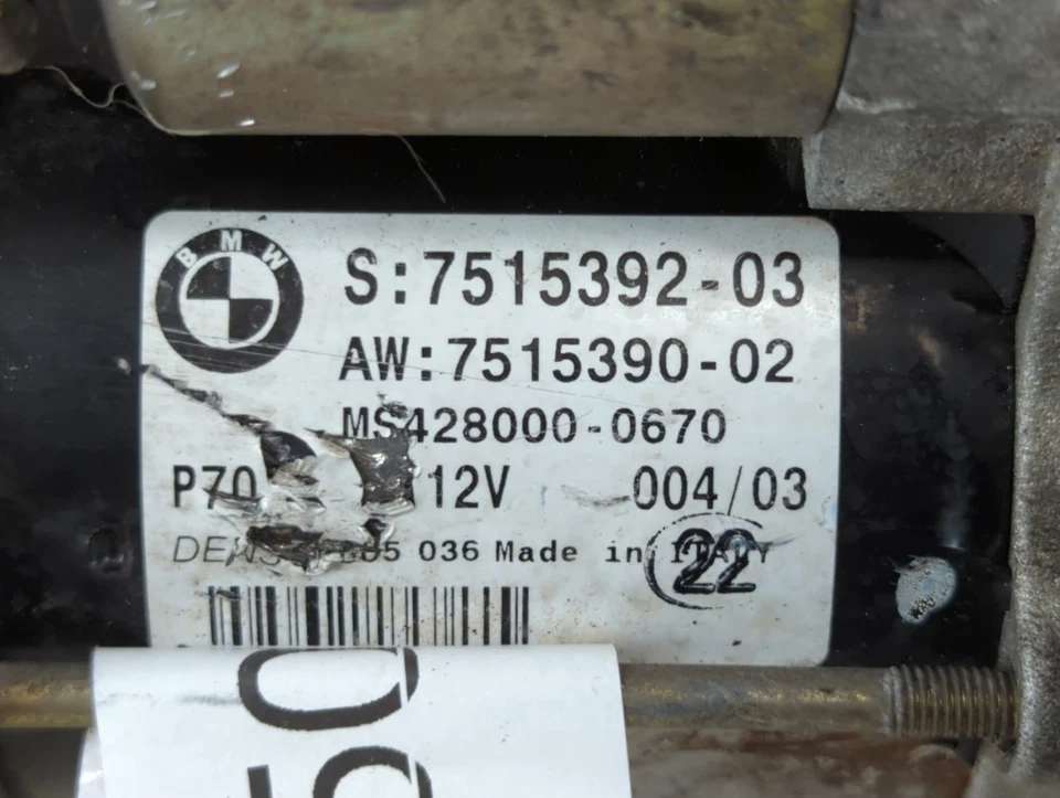 Motor de arranque de coche BMW 530i 2003-2004 OEM KY0C7 Foto 2 de 4