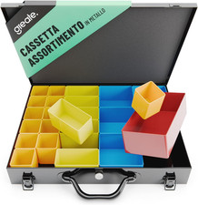 Valigetta Porta Minuteria in Metallo Con 23 Vaschette Estraibili - Valigia Minut