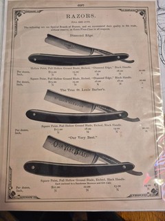 1890s A. F. Shapleigh Hardware Co. straight razor advertisment catalog page