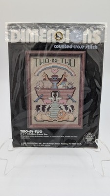 Dimensions Noahs Ark Counted Cross Stitch Kit 6551 Two by Two Vintage 1989
