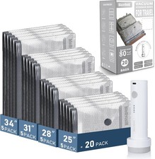 20 Pack Travel Vacuum Storage Bags with Rechargeable Electric Pump, Compression