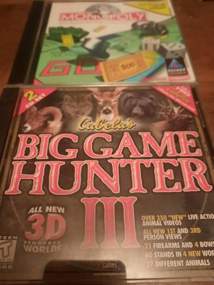 Cabela's Big Game Hunter III Jewel Case (PC, 2001) And Monopoly