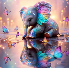 5D Elephant Diamond Art Kits for Adults Beginners,Round Diamond Kit For DIY-NEW