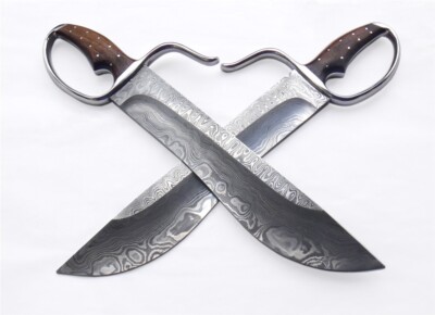 Pair of Wing Chun Butterfly Swords: FIDO v2 - Damascus 13 - Sharp