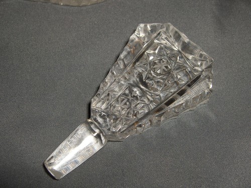 Tapón de botella de perfume de vidrio artístico estrellas encimera giratoria esmerilada y transparente de colección - Imagen 3 de 7