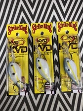 (3) STRIKE KING KVD 1.5 Flat Side Dives 8’ Crankbait Sexy Shad FAST SHIPPING!